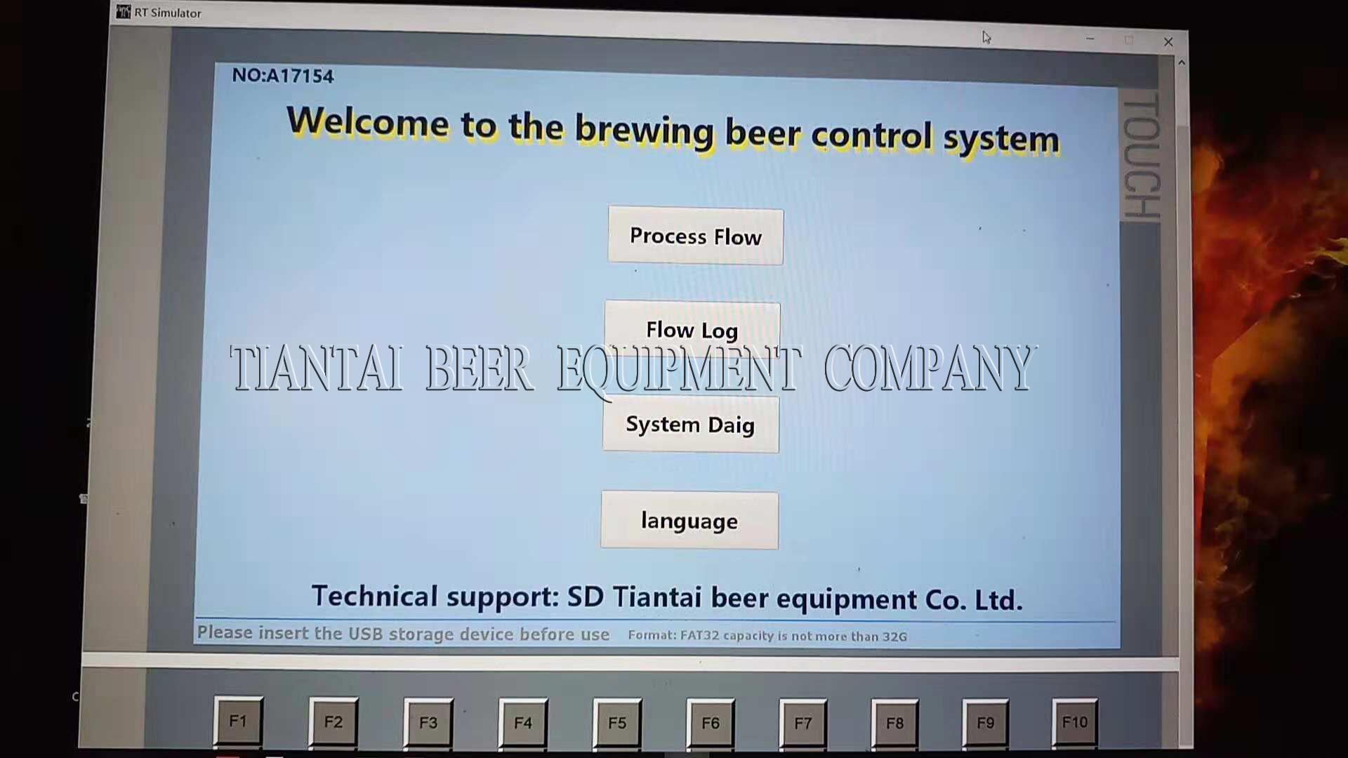 PLC touch screen for brewery